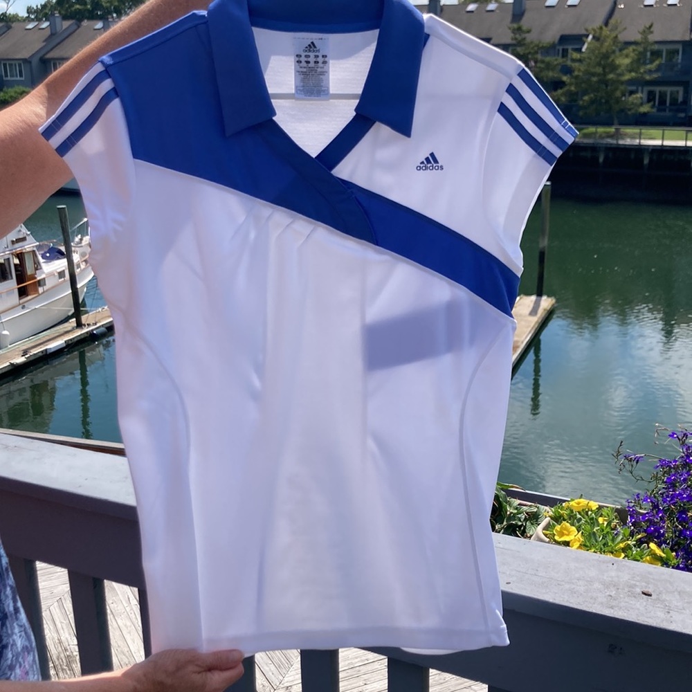 Adidas Women's Blue and White Top